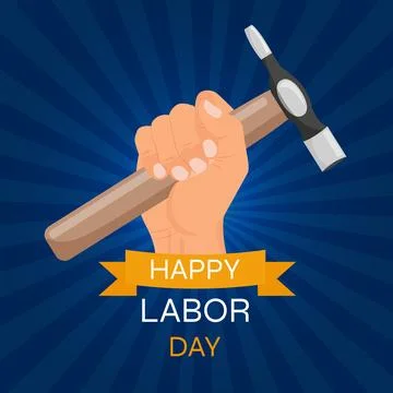 World labor day vector design illustration. International Labor Day banner. Hand Illustrazione stock