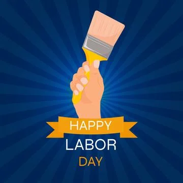 World labor day vector design illustration. Banner on a retro background. Hand Stock Illustration