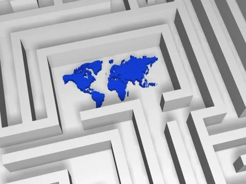 World in labyrinth Illustrazione stock