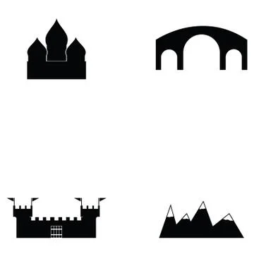 World landmarks icon set 스톡 일러스트