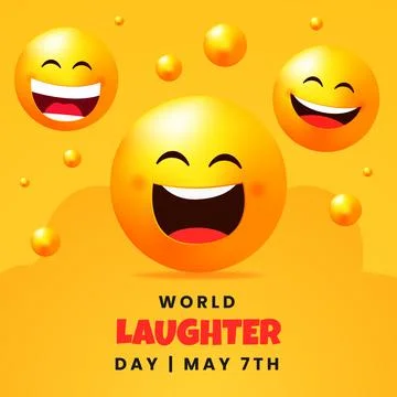 World laughter Day May 7th with laugh emoticons illustration Stock Illustration
