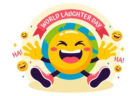 World Laughter Day Vector Illustration on 5 May with Smiley Facial Expressi.. Stock Illustration
