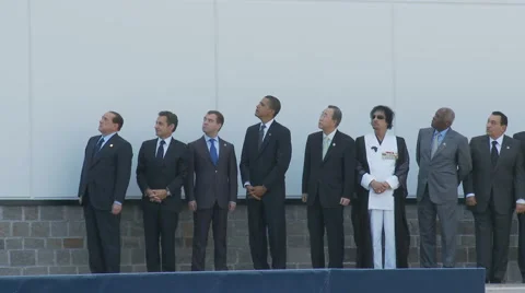 World leaders at the G8 summit (3 shot sequence) Stock Footage 1077497