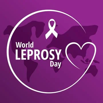 World Leprosy Day Concept Vector Illustration Template with ribbon Stock Illustration