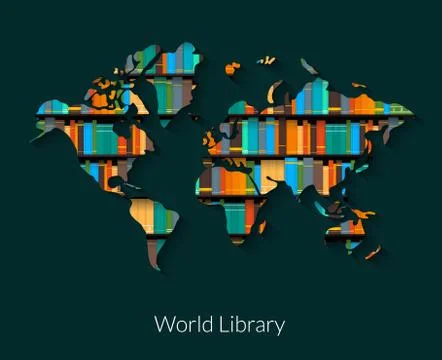 World Library Stock Illustration