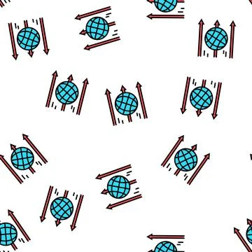 World linear economy vector seamless pattern Stock Illustration