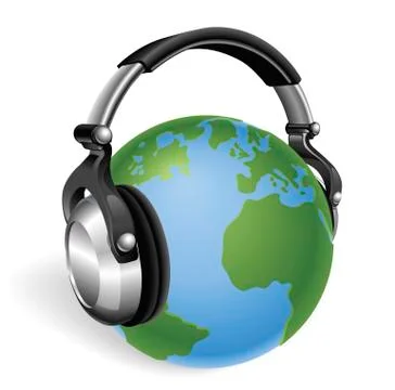 The world listening 스톡 일러스트