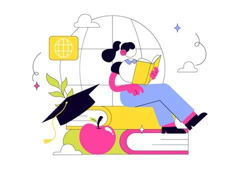 World Literacy Day Vector Illustration Featuring Books, Reading, Education,.. Ilustración de archivo