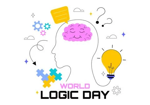 World Logic Day Vector Illustration Featuring Creative Thinking, Analytical.. Stock Illustration