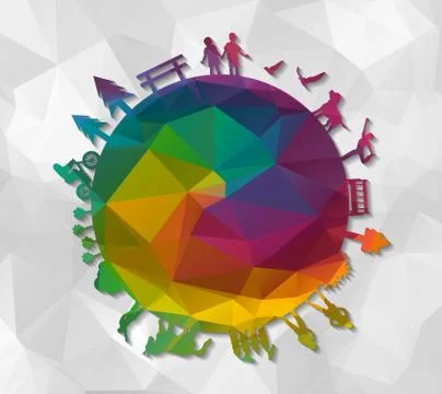 World low poly イラスト素材