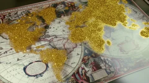 World made of gold dust Video stock 12568305