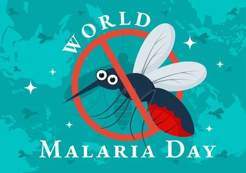 World Malaria Day Vector Illustration on April 25 with Earth Protected from.. イラスト素材