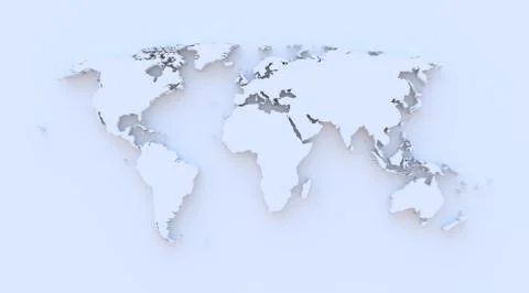 World map 3D in blue Illustrazione stock