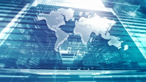 World Map 3D. Light Blue Stock Footage 75451180