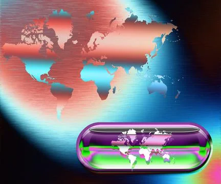 World Map. 3D Rendering Stock Illustration