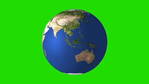 World map of 3d rotate 360 degree simple footage clip on green screen. 4k Stock Footage 250475532