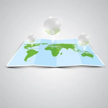 World map in 3D, vector. Stock Illustration