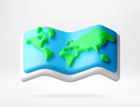 World map as 3d vector illustration. Stock Illustration
