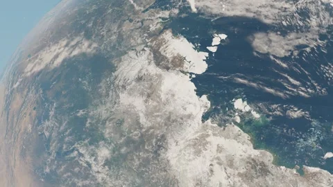 World Map 4K Geopolitical Satellite View Horizontal Stock Footage 333363066