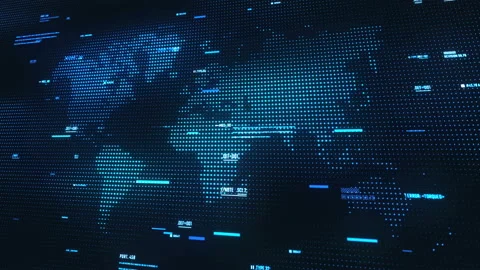 World map abstract futuristic background with information moving. Видео 94855173