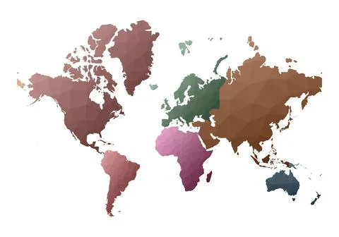 World Map. admirable low poly style continents. Vector illustration. Stock Illustration