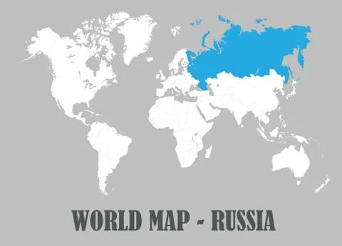 World map, all countries, white color vector Stock Illustration