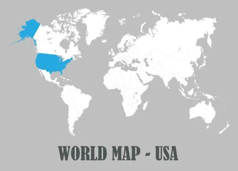 World map, all countries, white color vector Stock Illustration