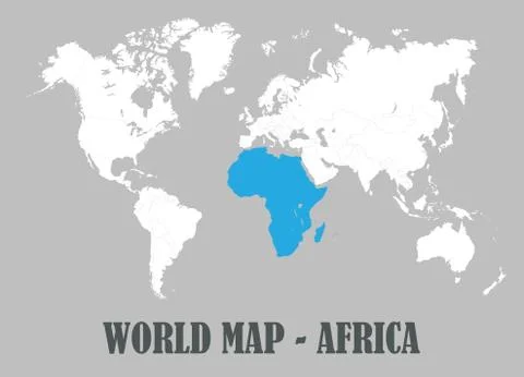 World map, all countries, white color vector Stock Illustration