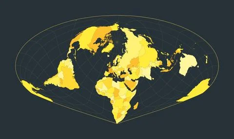 World Map. Allen K. Philbrick's Sinu-Mollweide projection. Futuristic world.. イラスト素材