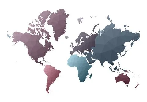 World Map. alluring low poly style continents. Vector illustration. Stock Illustration