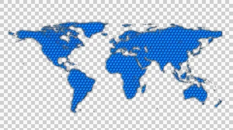 World Map Alpha Channel Stock Footage 54954452
