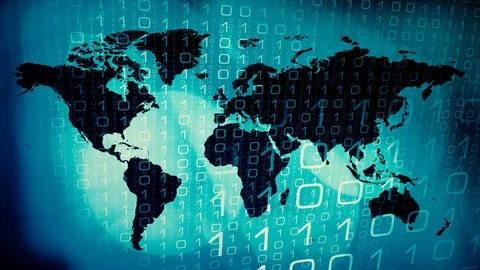 World map and binary code abstract background Stock Footage 103918901