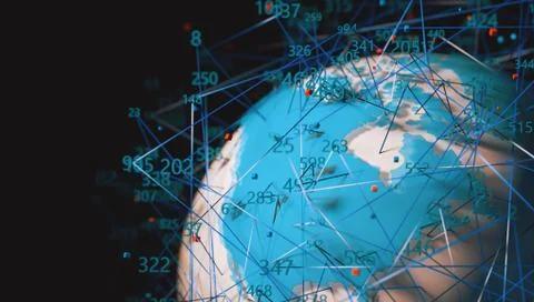 World map and computer tools for cybersecurity. Stock Illustration