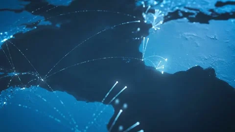 World map and connecting line global network link connection digital technology, Stock-Footage 334652862