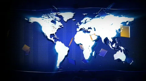 WORLD MAP and CRYSTALS Stock Footage 832013