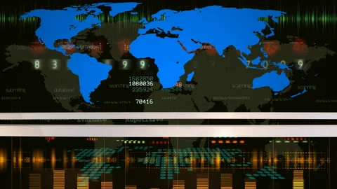 World map and digital technology. Stock Footage 134768788