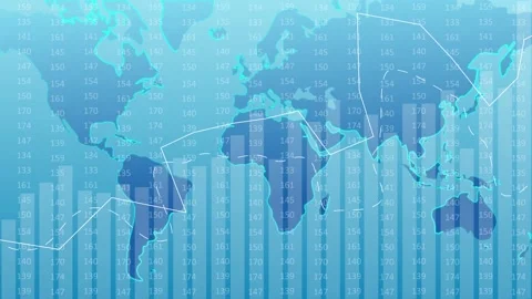 World map and financial chart concept. Global finance. Fintech. Stock Footage 220509839