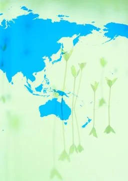 World map and germination Stock Illustration