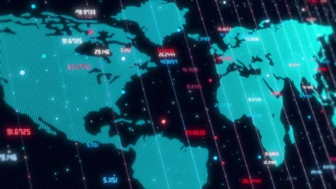 World Map And Grids Stock Footage 246213824