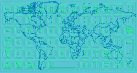 World map and keyboard Stock Illustration