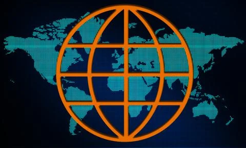 World map and line composition concept of globe Stock Illustration