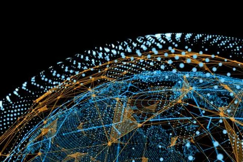 World Map And Lines. Concept of Global Business Stock Illustration