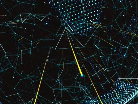 World map and lines connect to network Illustrazione stock