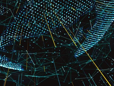 World map and lines connect to network Illustrazione stock