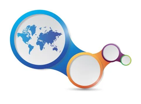 World map and links illustration design イラスト素材