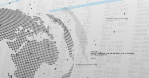 World map and programming code animation over white background with data points Stock Footage 306432621
