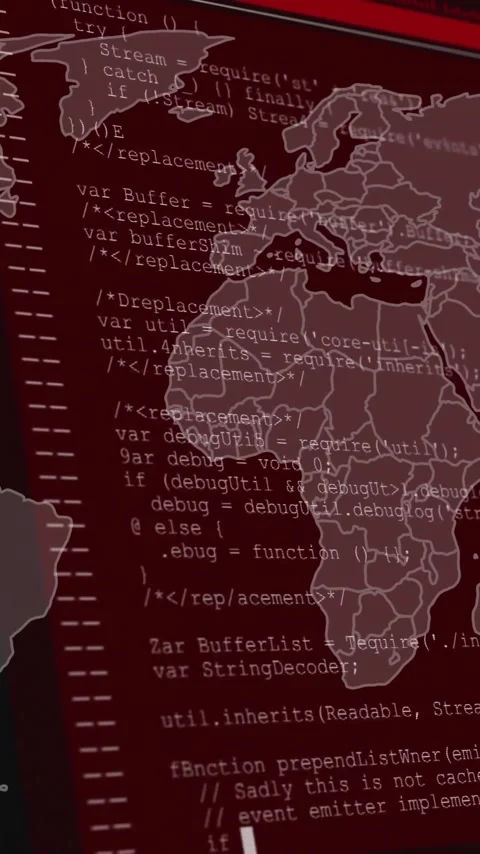 World map and programming code, cybersecurity animation Stock Footage 319976999