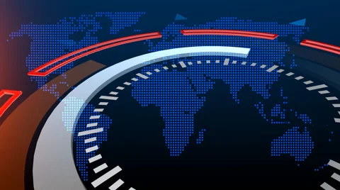 World map and stylized dial. Background for Headline of media Stock Footage 61364295