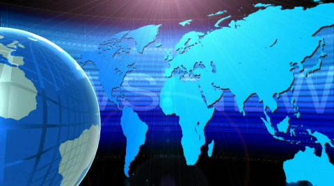 WORLD MAP AND SUNLIGHT Stock Footage 827578