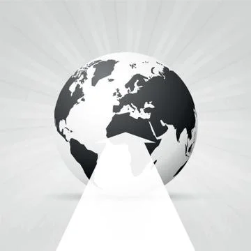 World map and white arrow Stock Illustration